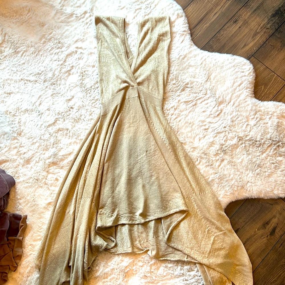 Vertigo Paris Gold Asymmetrical Dress